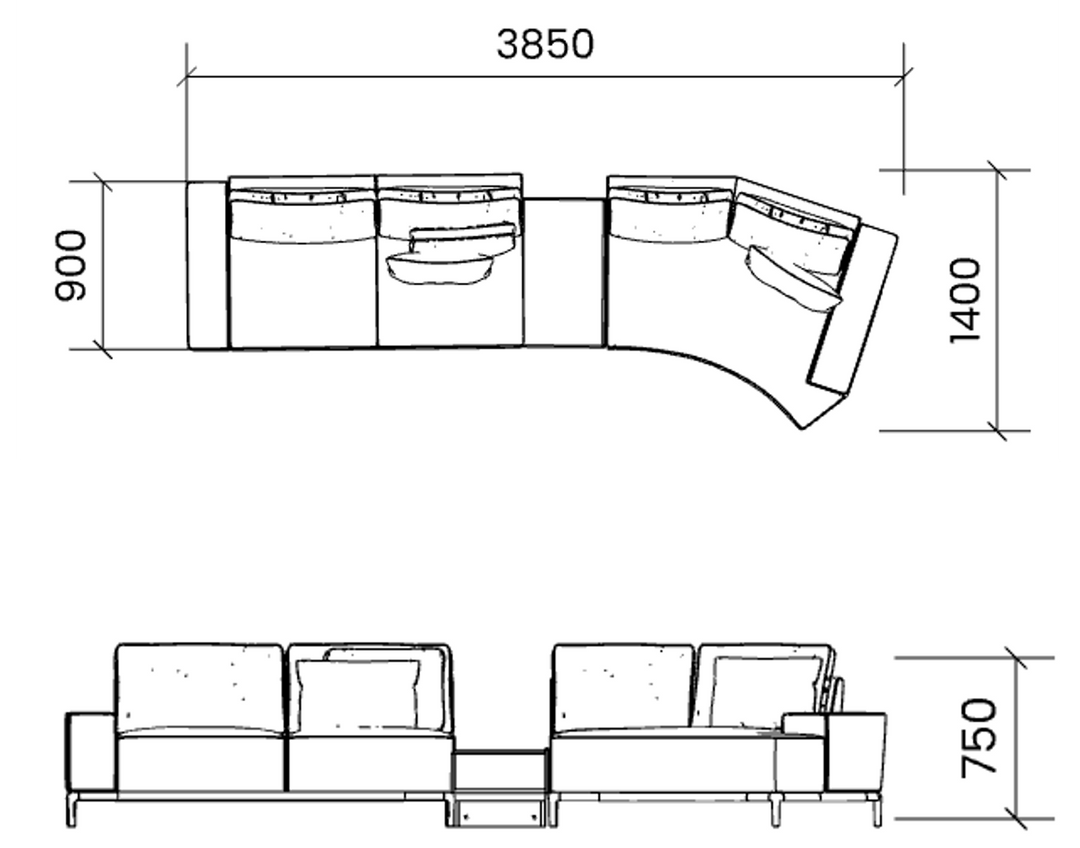 Gola Sofa set with Moon corner