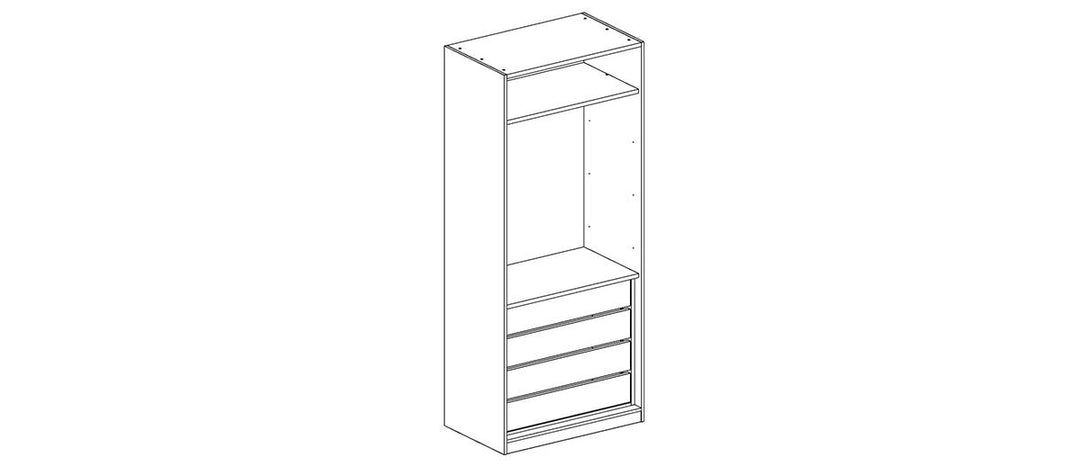 FERMA Wooden Door Wardrobe – 100 cm