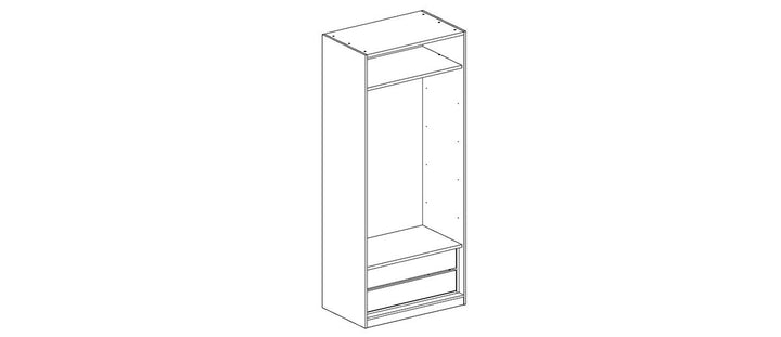 FERMA Wooden Door Wardrobe – 100 cm