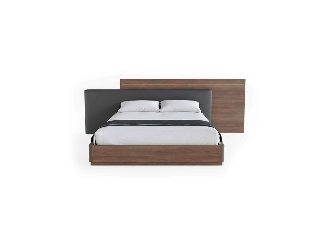 Double Bed - Flat Headboard and Wood Bedframe