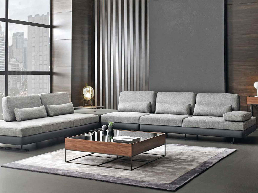 Mony Moon Wide Corner Sofa with Table and Pouf