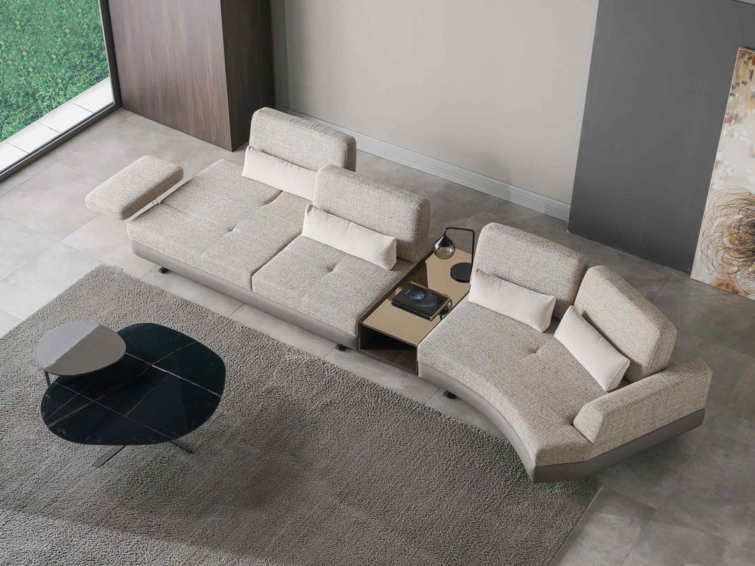 Mony Corner Sofa with Corner Pouf