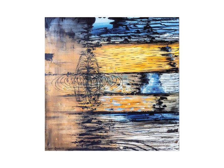 Yellow Wave Square Wall Art