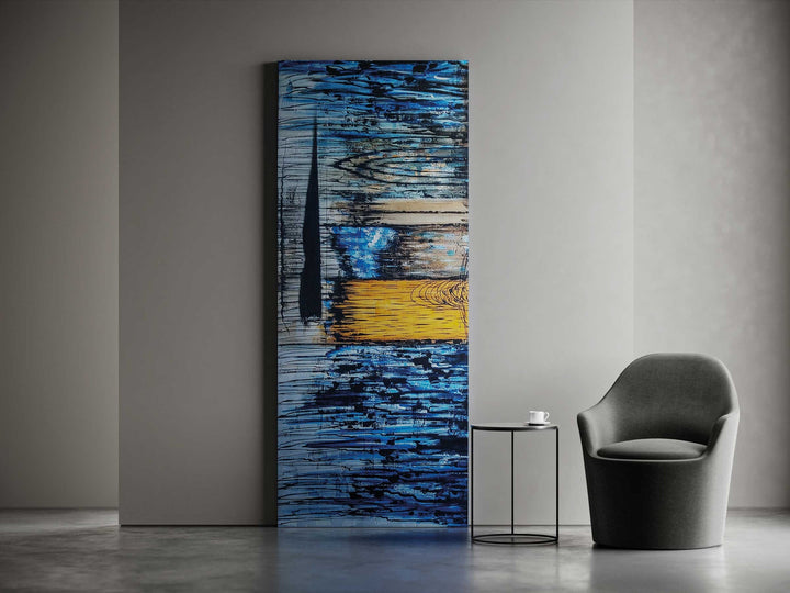 Yellow Wave Vertical Wall Art